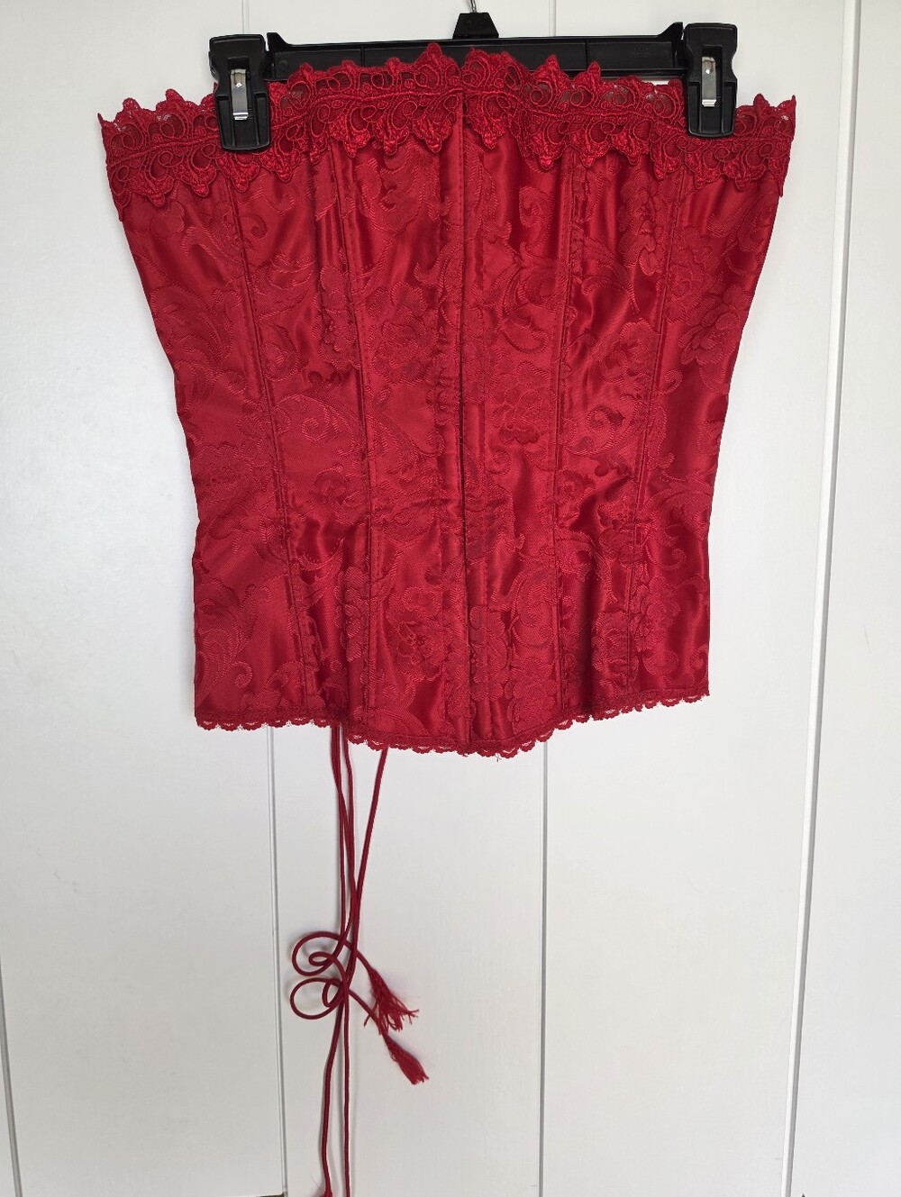 Vintage Y2K Red Frederick’s of Hollywood Floral Print Lingerie Corset